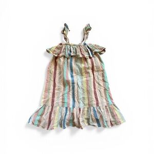 Pink Chicken Pastel Multicolor Stripe Ruffle Dress